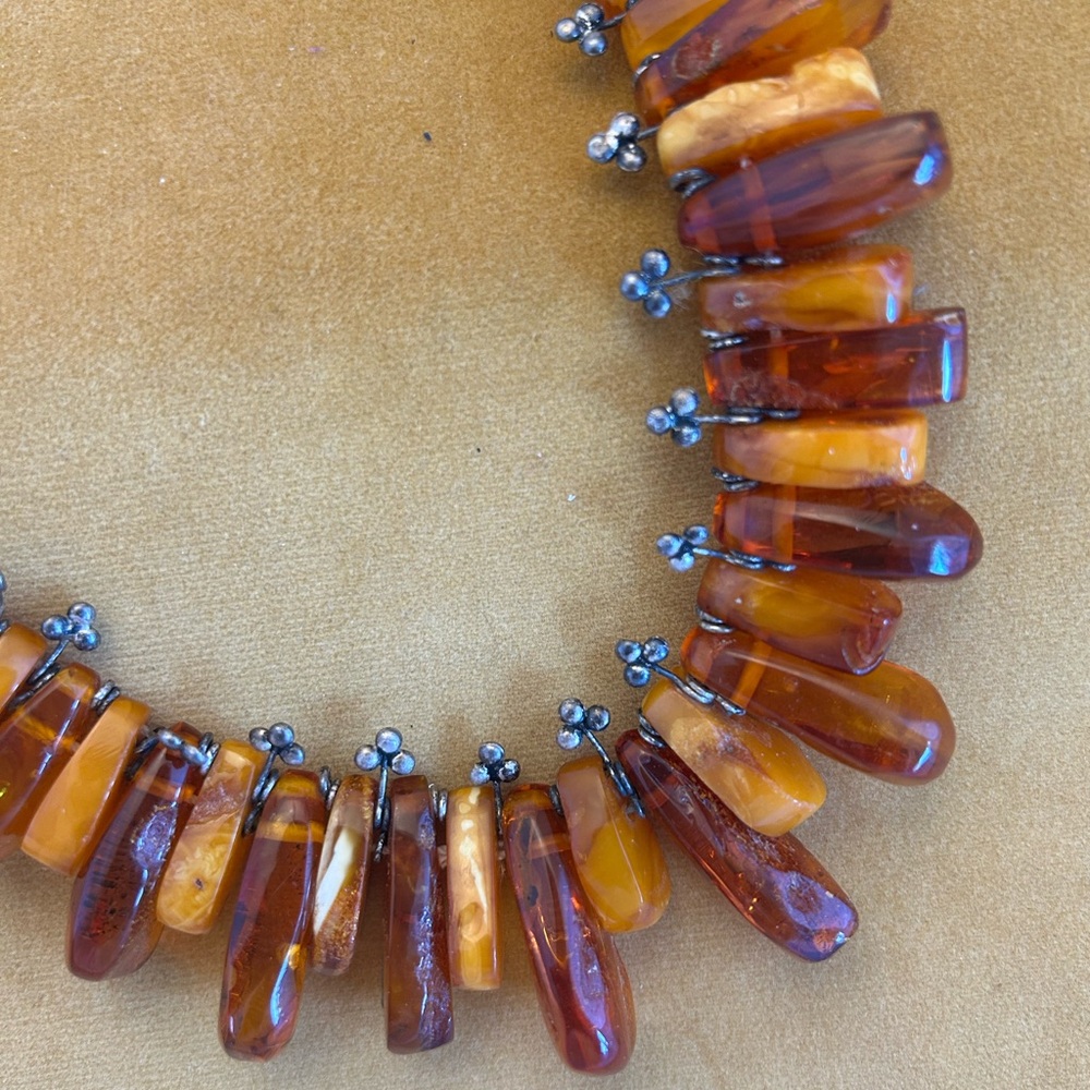 Chunky Vintage Baltic Amber Necklace - Picture 4 of 6